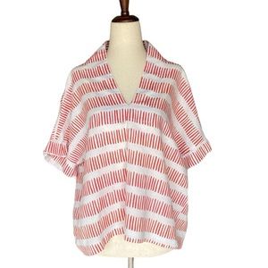 BROOKE WRIGHT Cotton Linen Ruffle‎ Kimono Top OS